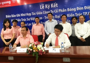 Đại học Kiến trúc TP. HCM và Công ty Cổ phần bóng đèn Điện Quang ký kết hợp tác.