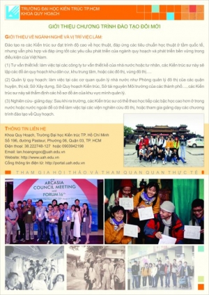 Tuyển sinh Chương trình đổi mới ngành Quy hoạch vùng và đô thị năm 2015