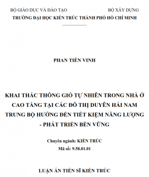 Thông tin về luận án Tiến sĩ của Nghiên cứu sinh Phan Tiến Vinh