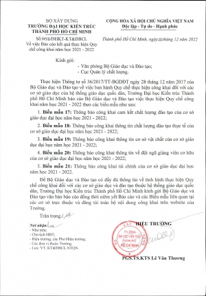 Báo cáo công khai năm học 2021-2022