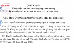 Đại học Kiến trúc TP.HCM nằm trong top các trường đạt danh hiệu an toàn về an ninh, trật tư