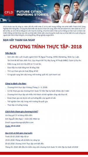 Mời đăng ký tham dự Chương trình Thực Tập tại CFLD Việt Nam
