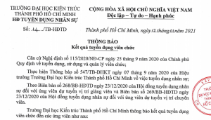 Thông báo kết quả tuyển dụng viên chức