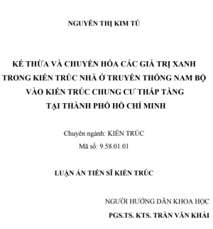 Thông tin luận án tiến sĩ của nghiên cứu sinh Nguyễn Thị Kim Tú