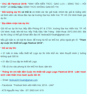Mời thi thiết kế logo Festival Sinh viên kiến trúc toàn quốc 2018